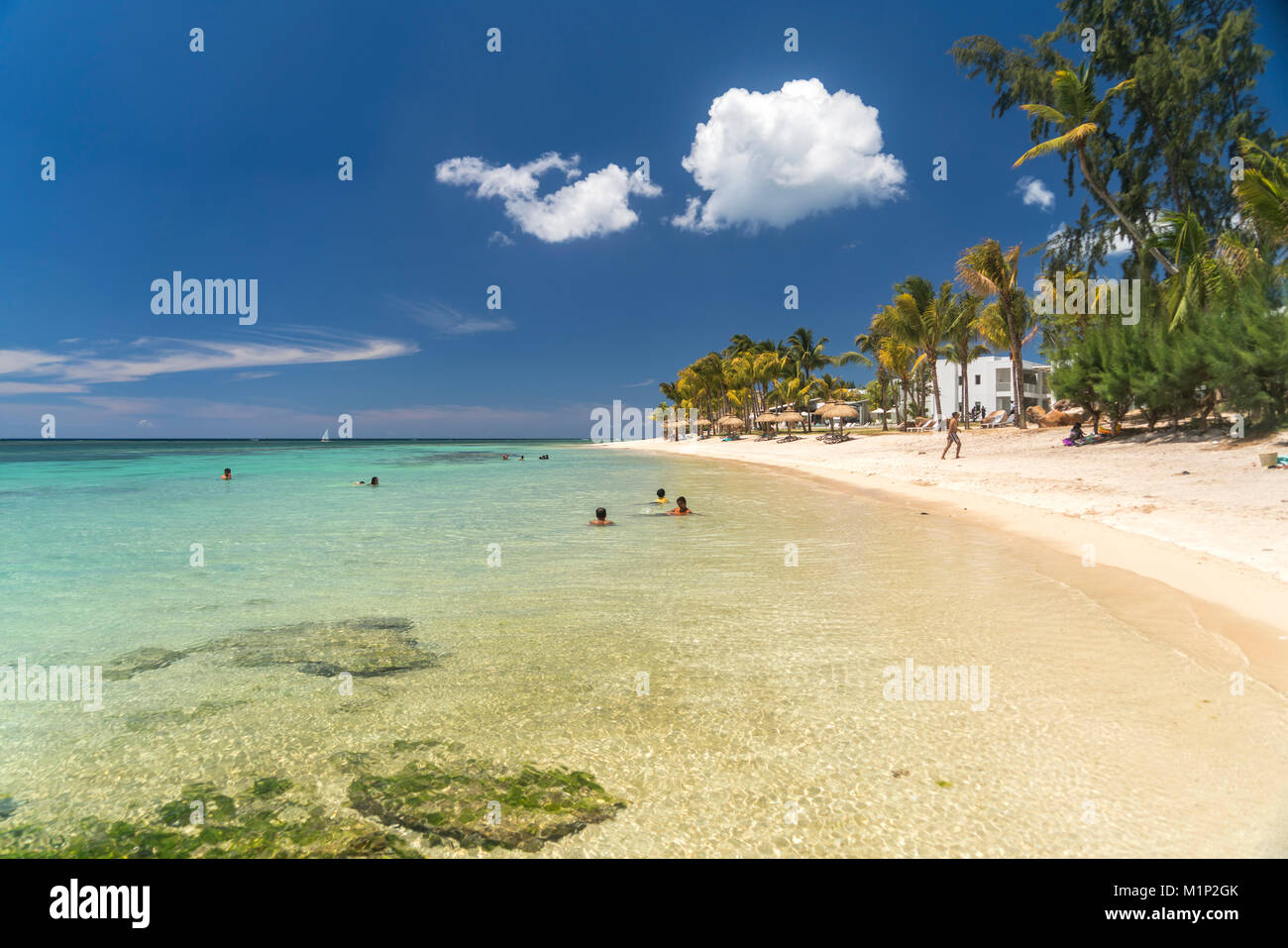 Plage de rêve à Turtle Bay, Maurice Banque D'Images