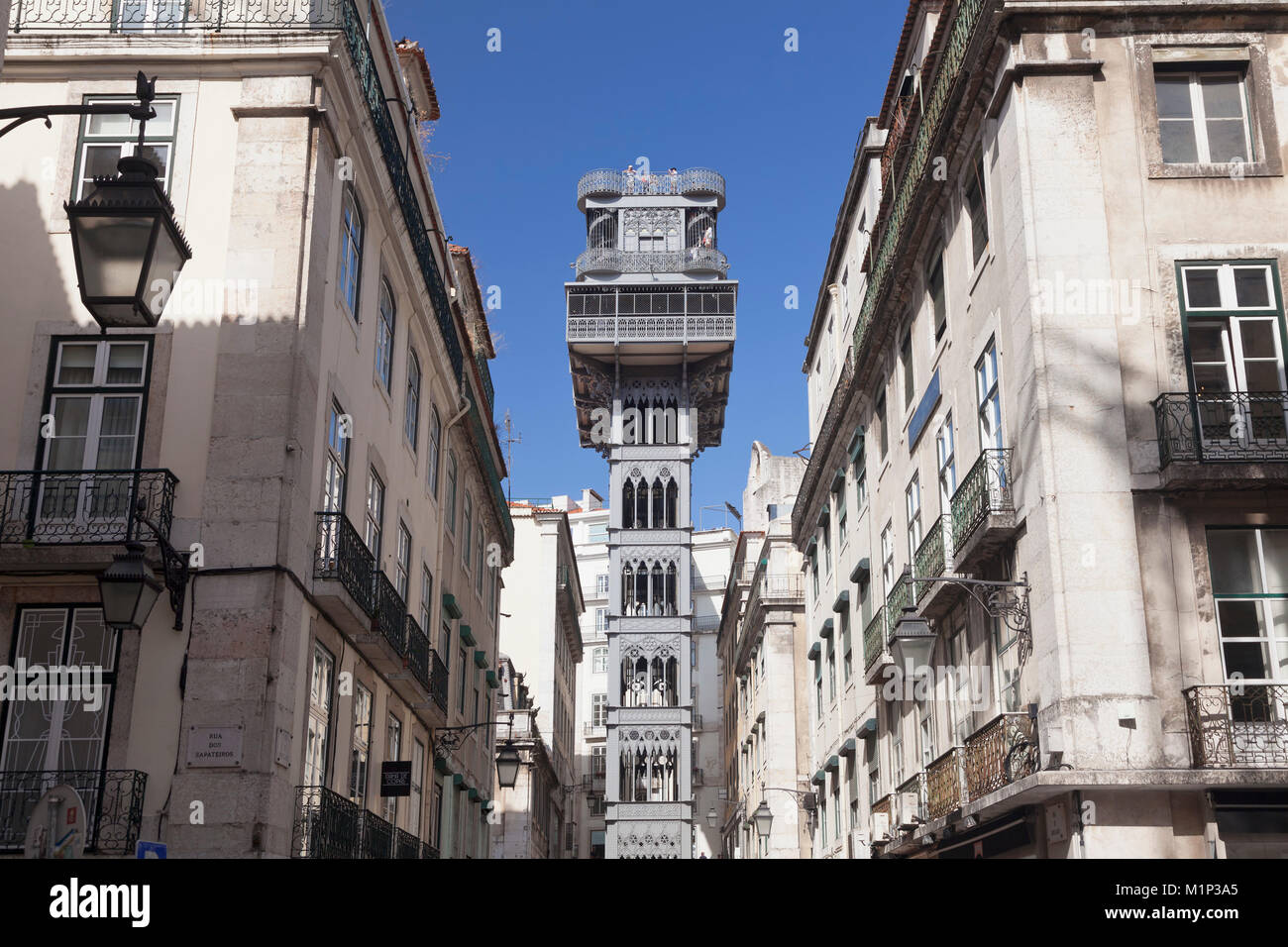 Elevador de Santa Justa, ascenseur de Santa Justa, Baixa, Lisbonne, Portugal, Europe Banque D'Images