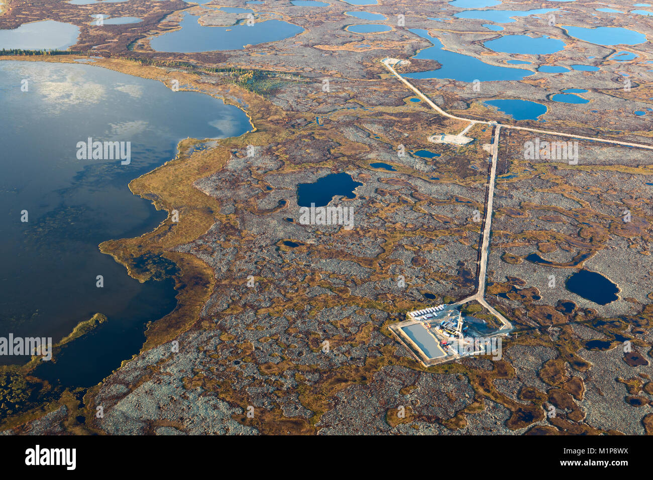 Champ de pétrole, vue d'en haut Banque D'Images