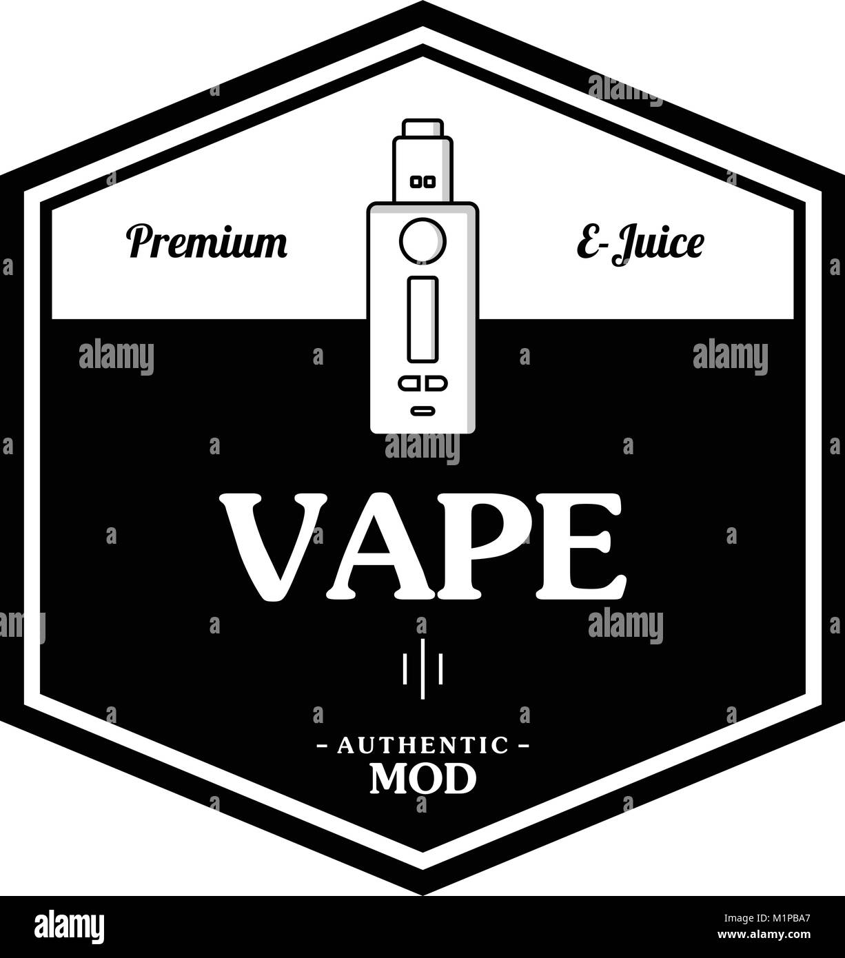 Electric cigarette e-cigarette vaporisateur personnel étiquette rétro vecteur badge Illustration de Vecteur