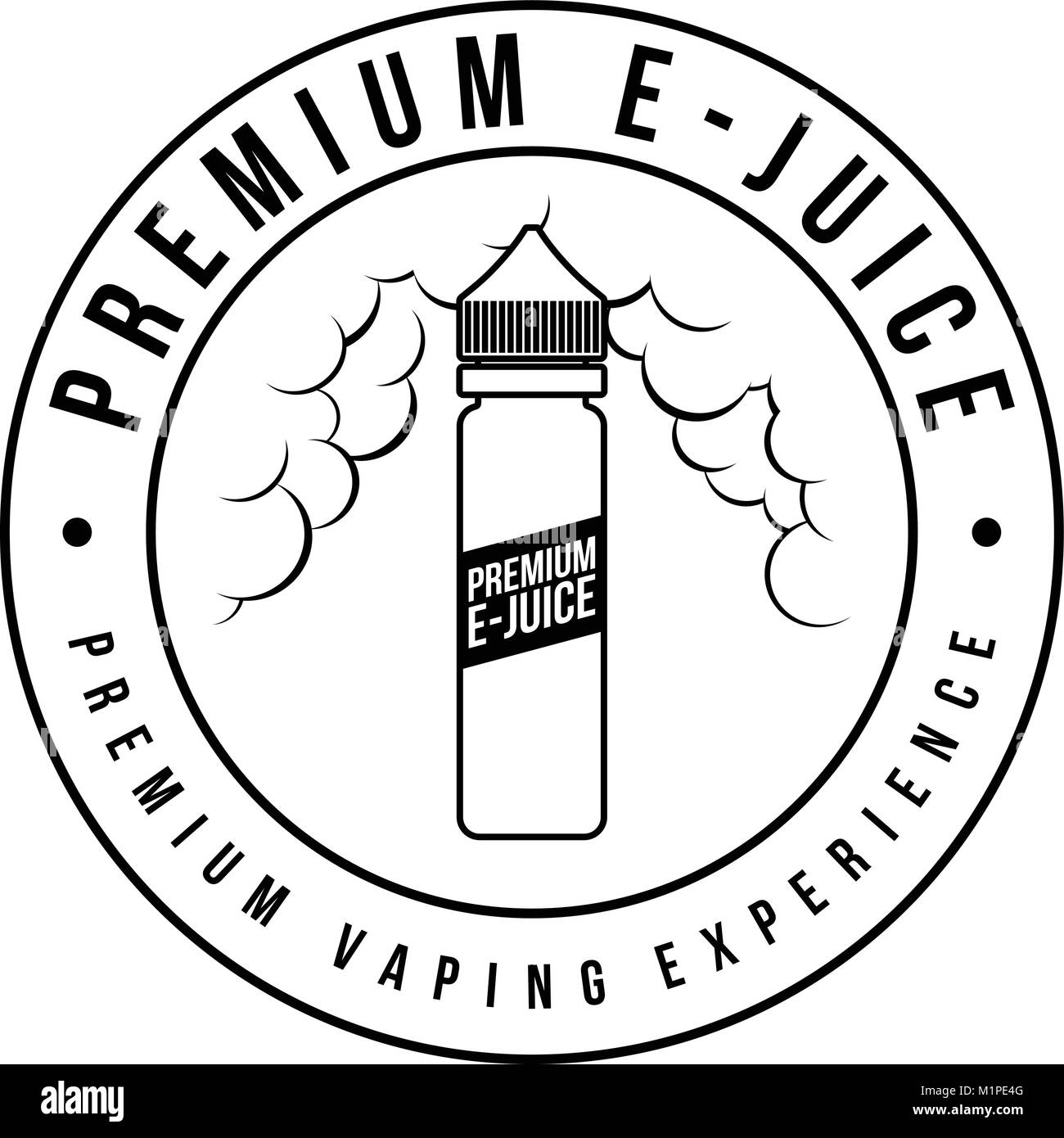 Vaporisateur personnel e-cigarette e-liquide jus badge label vector art  Image Vectorielle Stock - Alamy