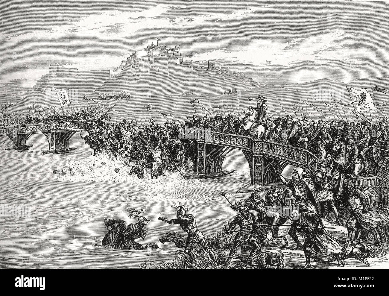 La bataille de Stirling Bridge. Une représentation de la bataille Photo