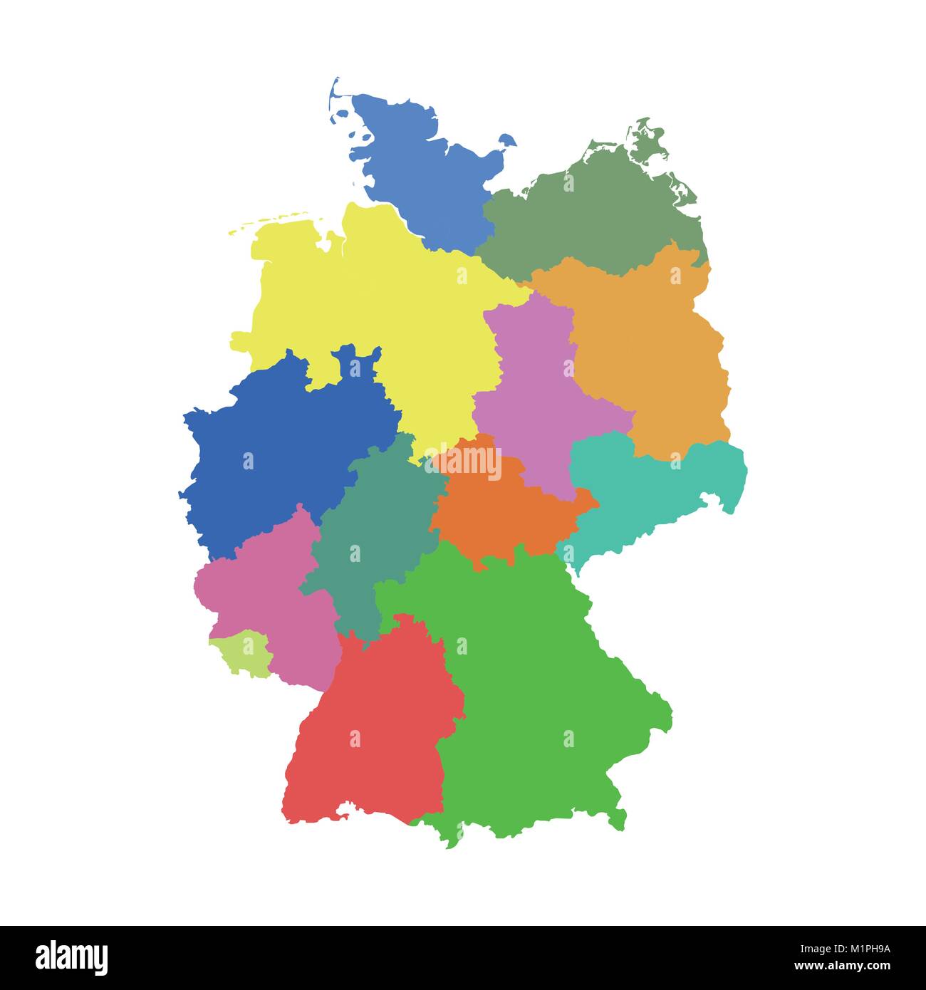 Carte de l'Allemagne avec les États fédéraux. Télévision vector Illustration de Vecteur