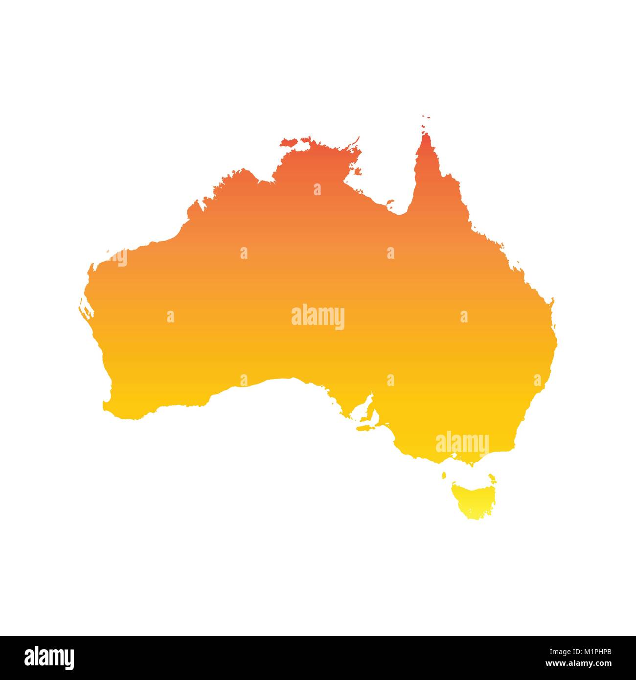 Carte de l'Australie. Orange colorés vector illustration Illustration de Vecteur