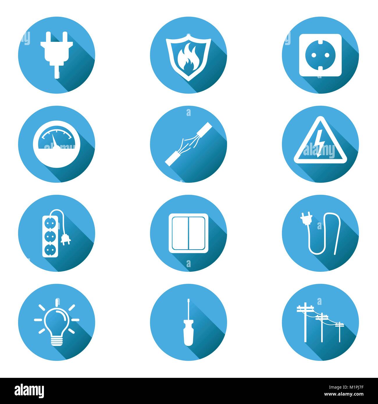 L'icône de l'électricité. Vector illustration dans le style plate sur l ...