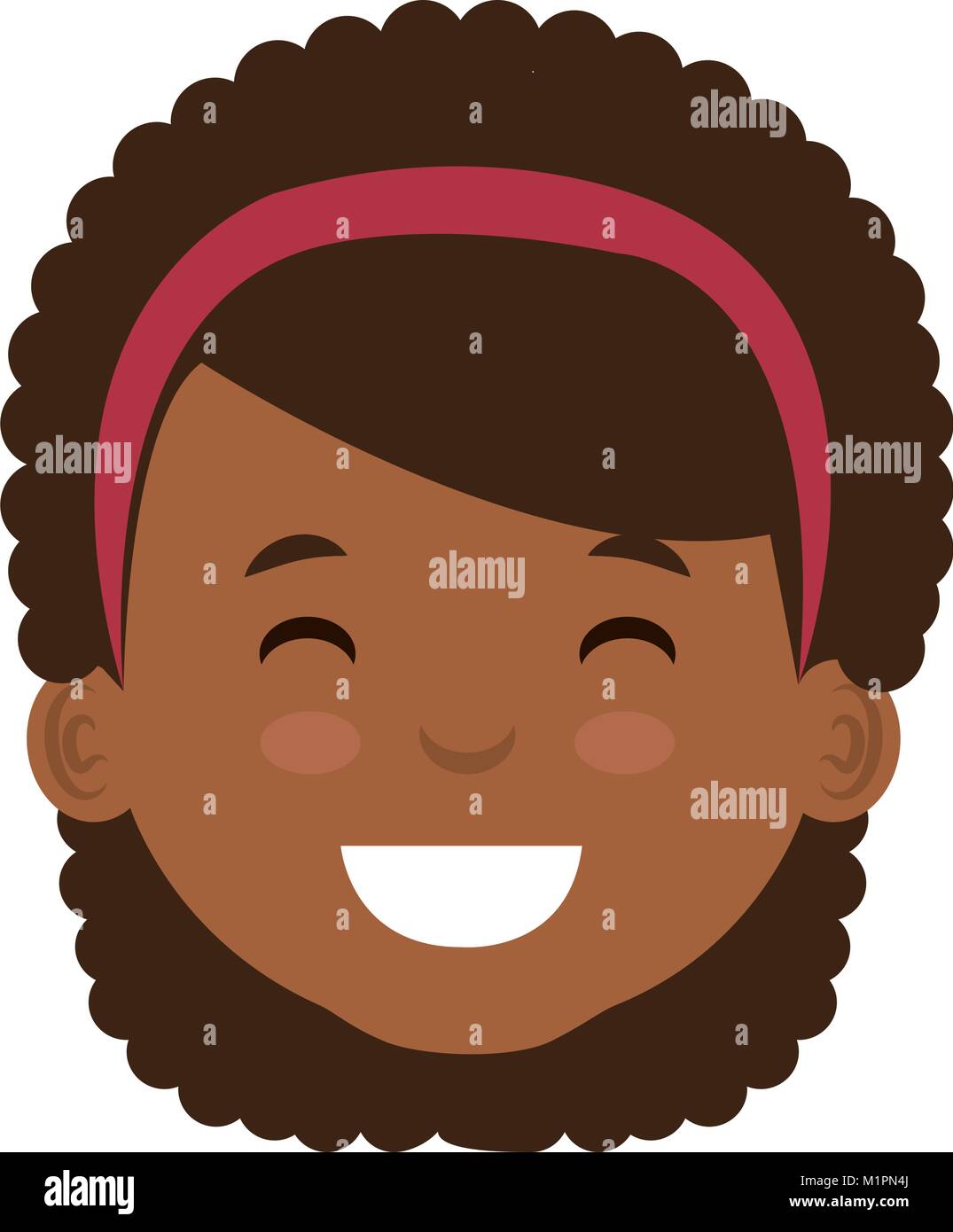 Cute little girl head africains et Illustration de Vecteur