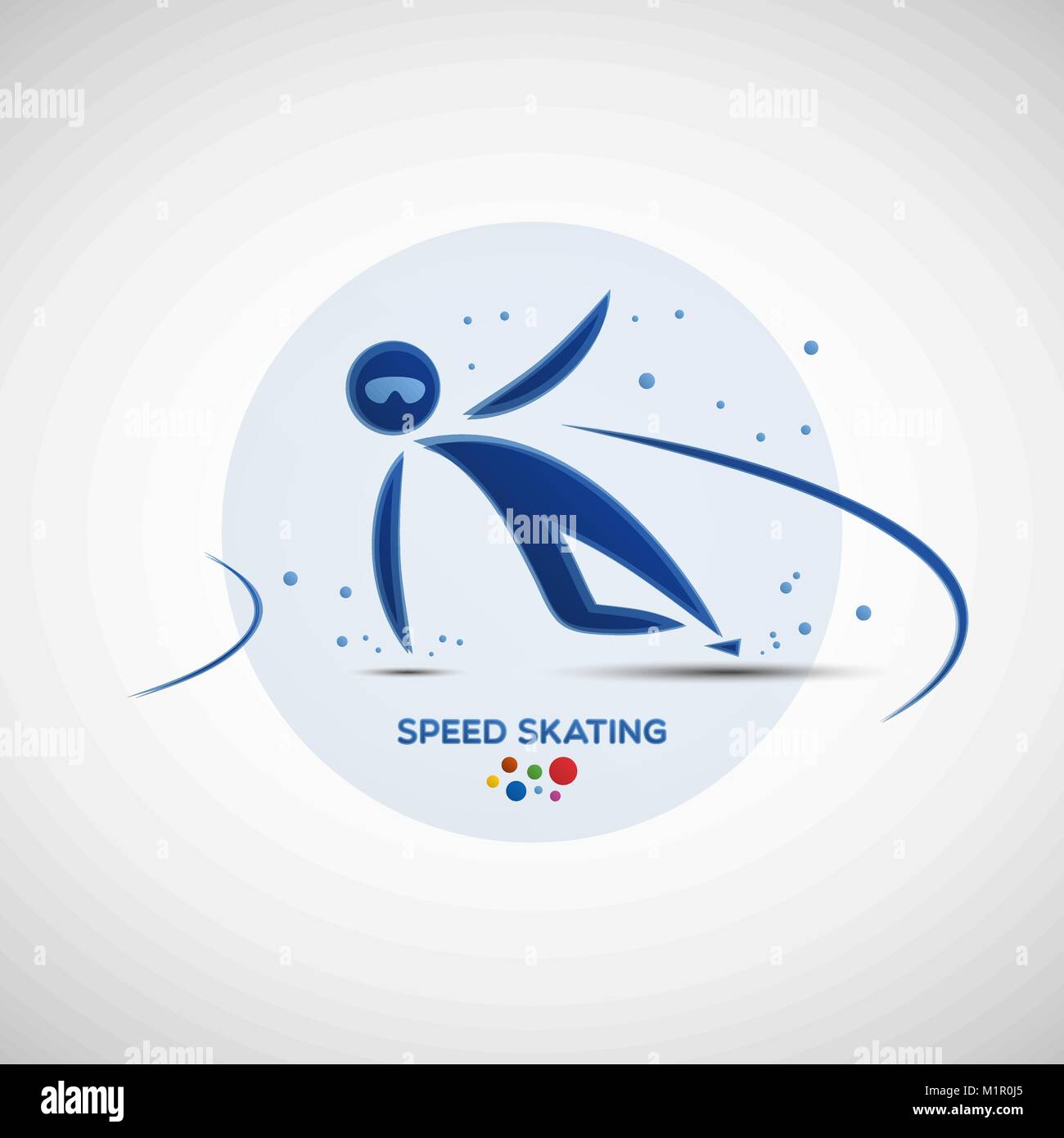Bannière de championnat de patinage de vitesse. L'icône de sports d'hiver. Abstract sportsman silhouette. Vector illustration de la patineuse de vitesse d'exécution pour votre conception Illustration de Vecteur