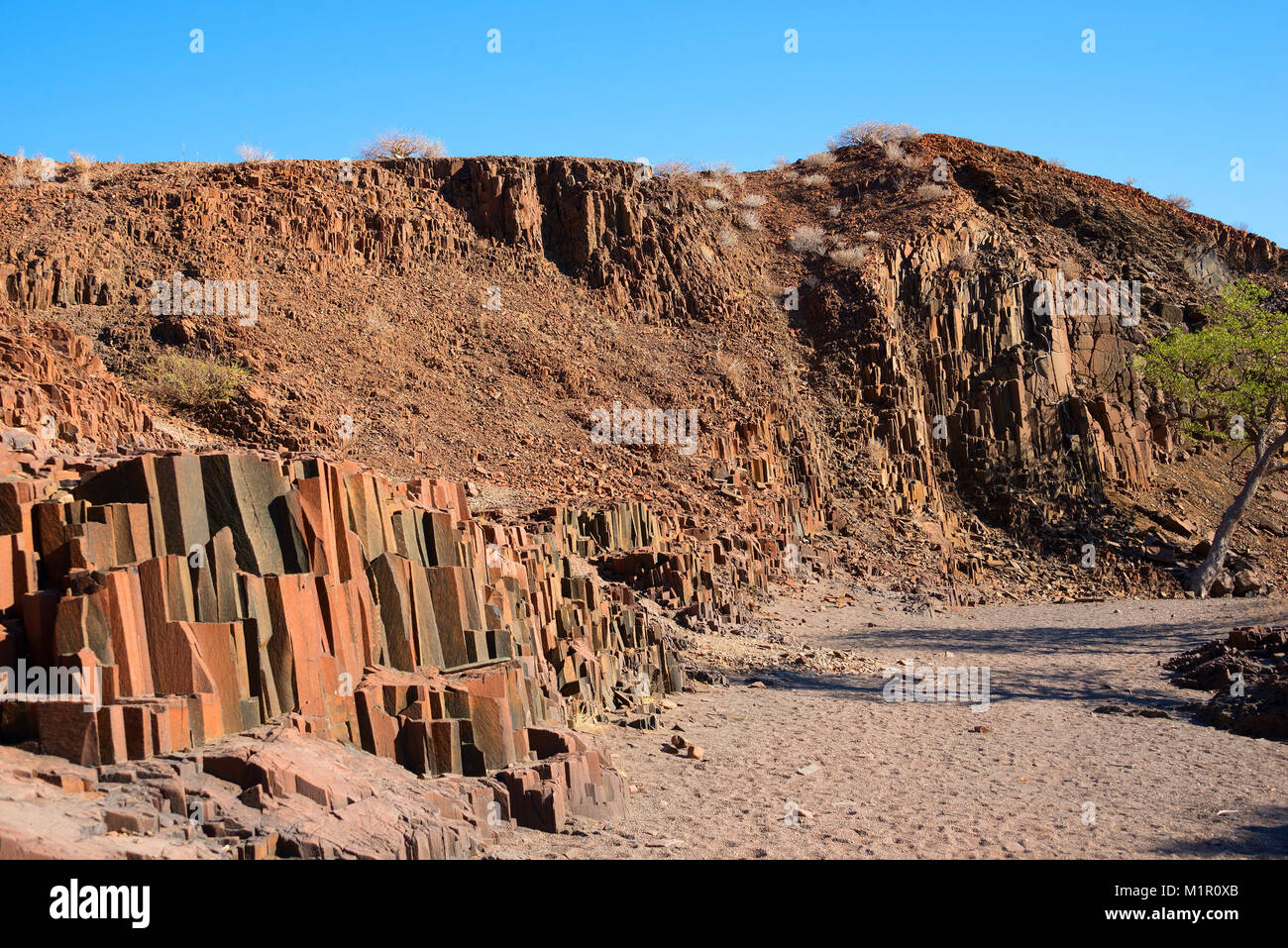 Tuyaux d'orgue, orgues basaltiques, Delhi, Damaraland, Namibie, colonnes de basalte, Orgelpfeifen Basaltsaeulen Basaltsäulen, Khorixas, Namibie Banque D'Images