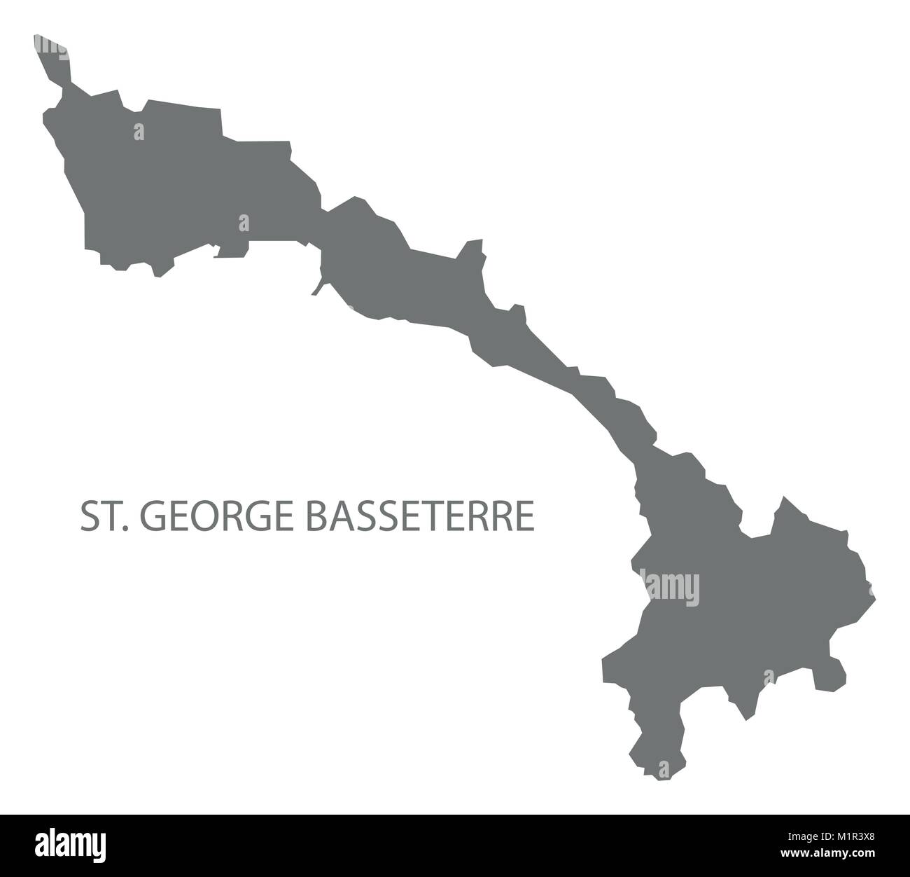 Saint George Basseterre site gris illustration forme silhouette Illustration de Vecteur