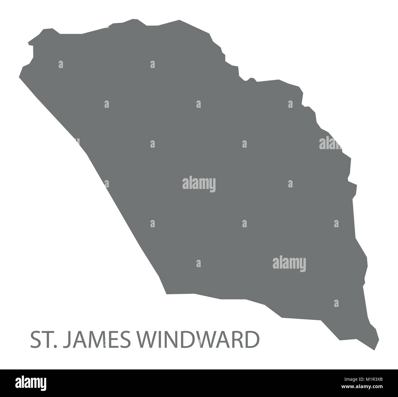 Carte Vent St. James gris illustration forme silhouette Illustration de Vecteur