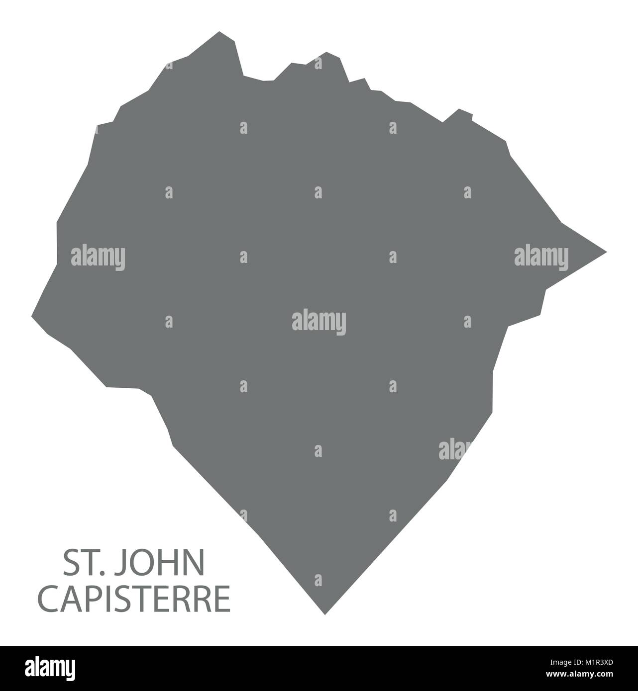 Saint Jean carte Capisterre gris illustration forme silhouette Illustration de Vecteur