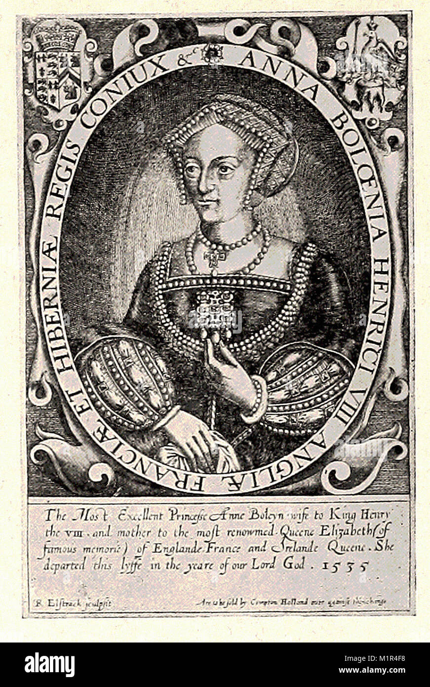 Portrait d'Anne Boleyn, reine d'Angleterre - 18e siècle britannique Banque D'Images