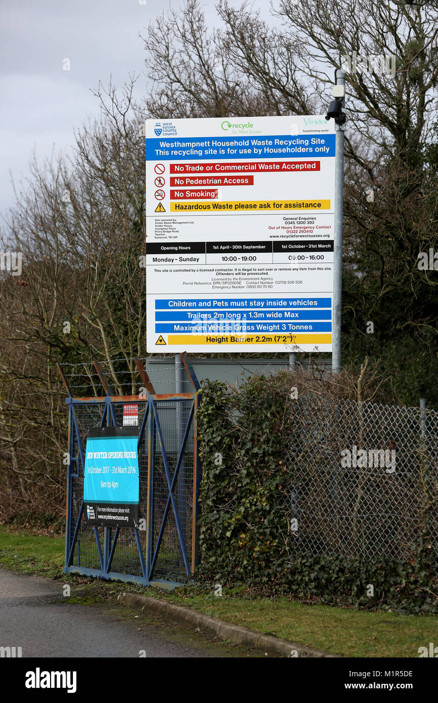 Vue générale de la décharge en Westhampnet Chichester, UK. Banque D'Images
