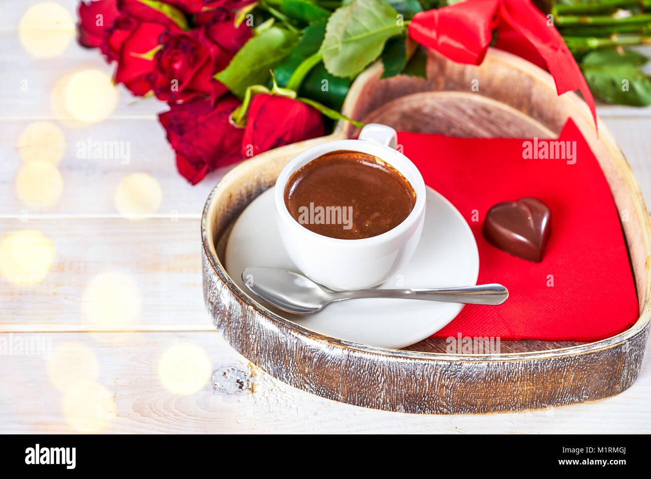 Café espresso pour la Saint-Valentin Banque D'Images