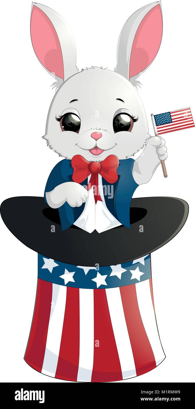 Lapin Gris le jour du président Illustration de Vecteur