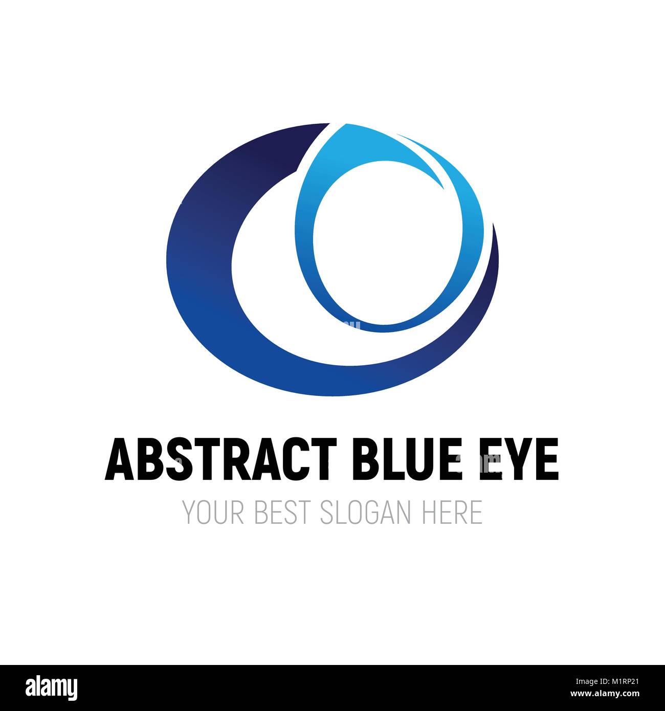Abstract Blue Eye vecteur symbole Modèle de conception de logo graphique Illustration de Vecteur