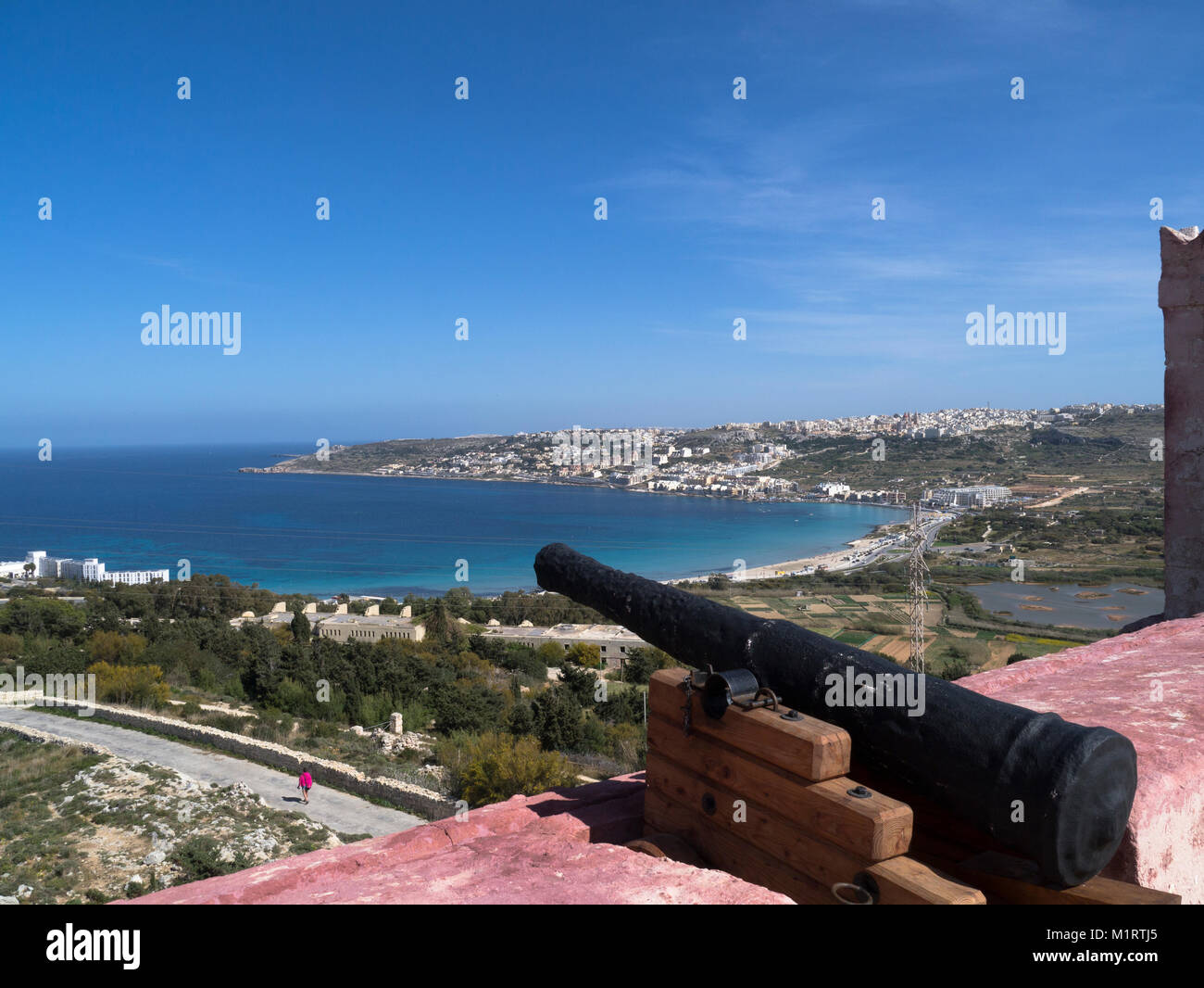 La tour rouge, également connu sous le nom de Sainte Agathe ou la tour du fort St Agathe , Mellieha, Malte,l'Europe Banque D'Images