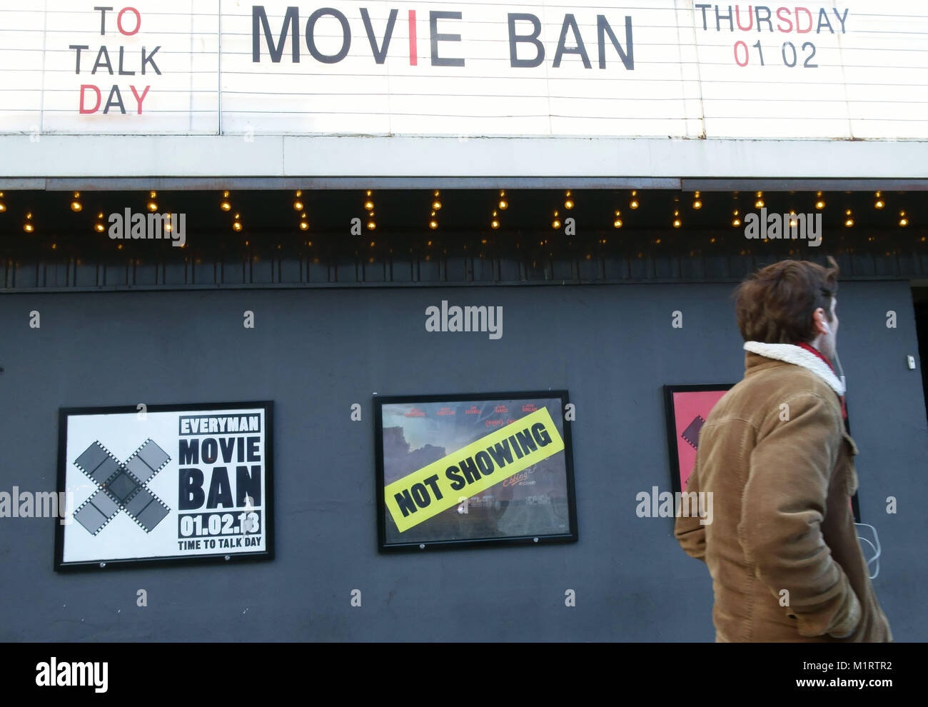 'Le temps de parler à jour' sur le Livre vert de l'écran Cinéma, Islington, Londres Banque D'Images