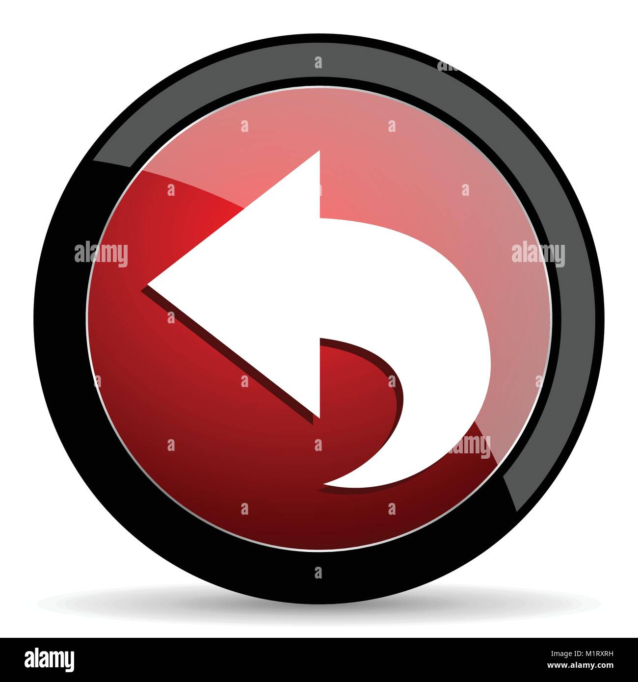 Icône vecteur arrière. Design moderne rouge et noir brillant bouton web et d'applications mobiles en eps 10 Illustration de Vecteur