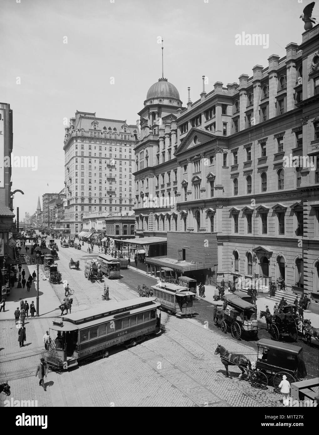 Grand Central Station et l'hôtel, Manhattan, 42ème Rue, New York City, New York, USA, Detroit Publishing Company, 1905 Banque D'Images