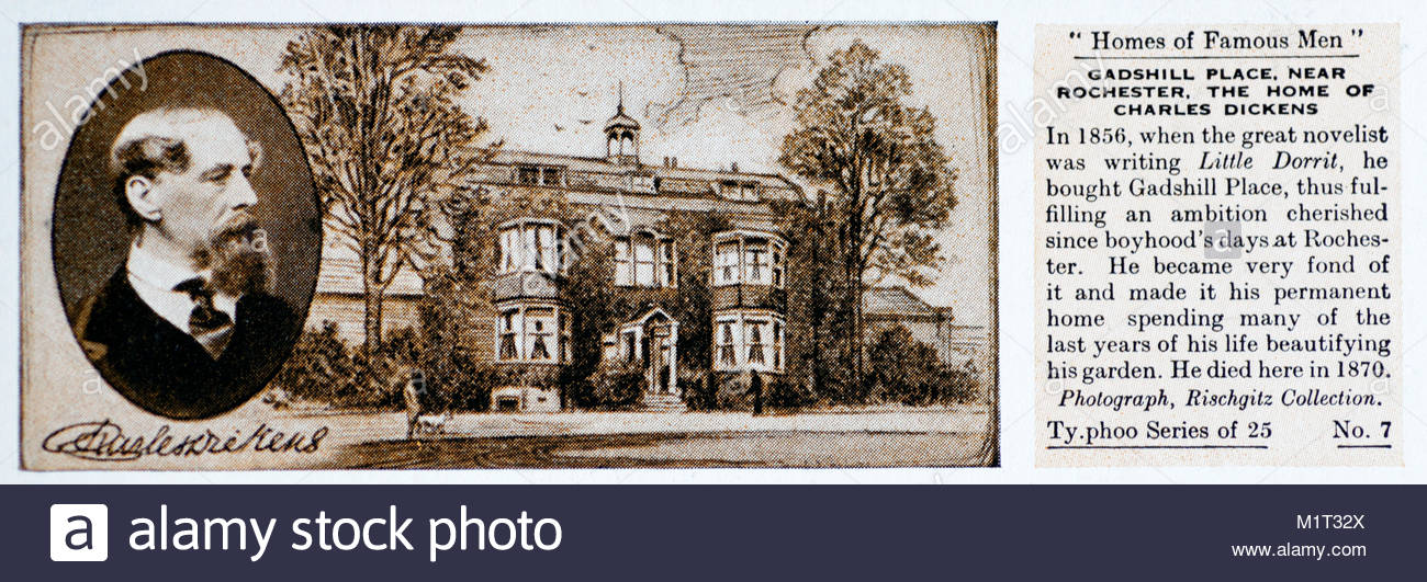 Maisons d'hommes célèbres - Charles Dickens 1812 - 1870 Banque D'Images