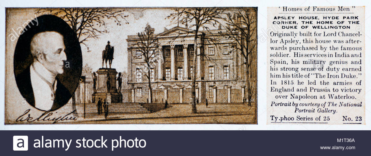 Maisons d'hommes célèbres - Duc de Wellington 1769 - 1852 Banque D'Images