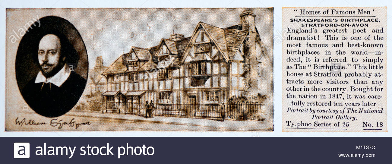 Maisons d'hommes célèbres - William Shakespeare 1564 - 1616 Banque D'Images