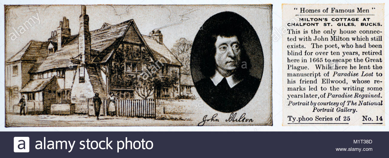 Maisons d'hommes célèbres - John Milton 1608 - 1674 Banque D'Images