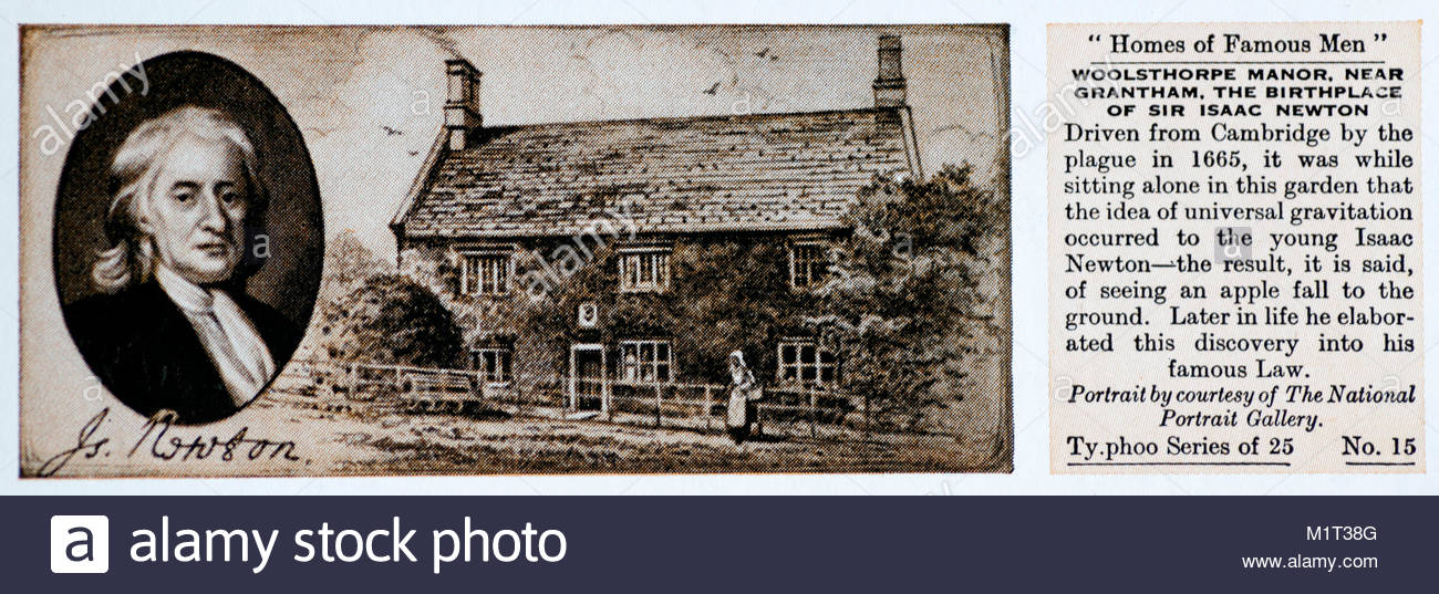 Maisons d'hommes célèbres - Sir Isaac Newton 1642 - 1726 Banque D'Images
