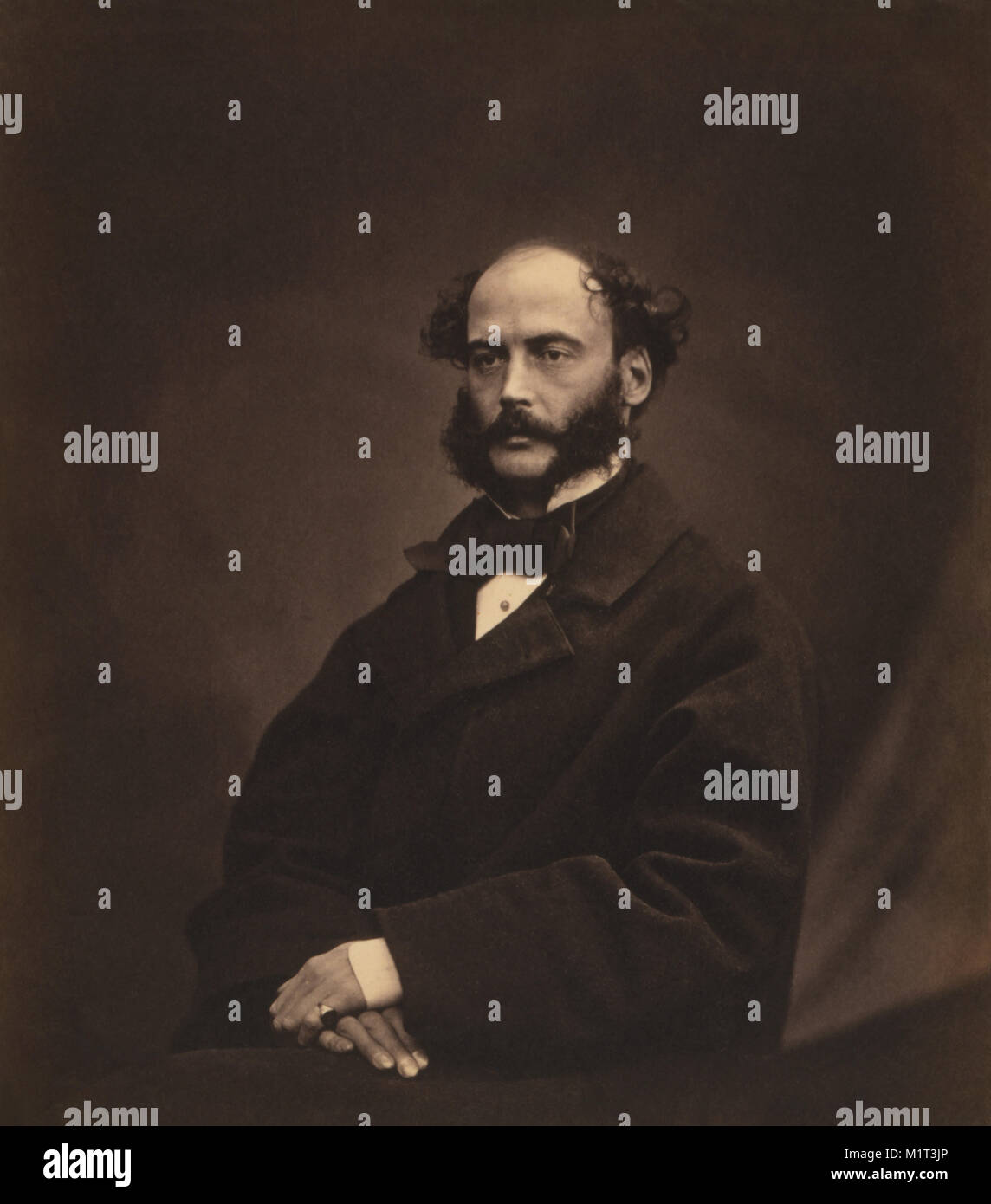 Le capitaine britannique Belfield, Mi assis Portrait, guerre de Crimée, Crimea, Ukraine, par Roger Fenton, 1855 Banque D'Images