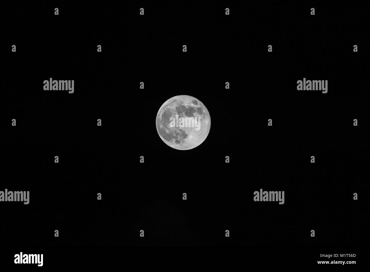 Supermoon, 31 Janvier 2018 Banque D'Images