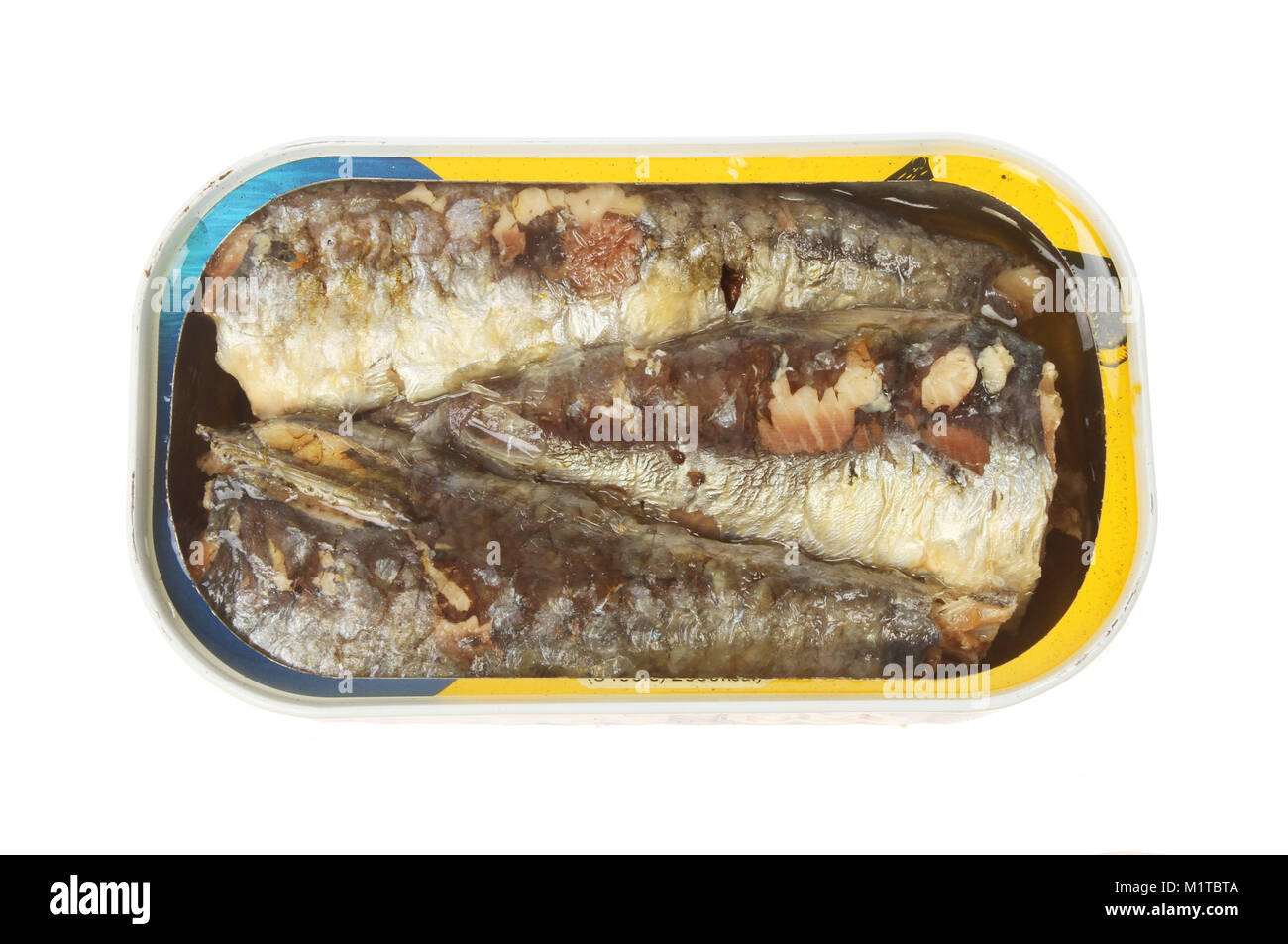Sardines en conserve fond blanc Banque de photographies et d’images à