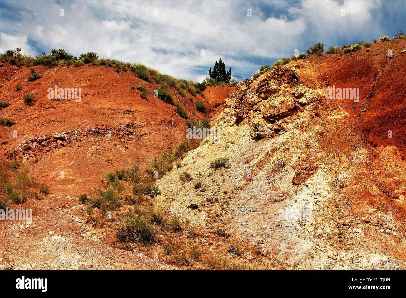 Painted Hills, partie de la John Day Fossil Bed Monument National en Mitchell, de l'Oregon sont incroyablement vibrant collines en couches qui ressemblent surreal Banque D'Images