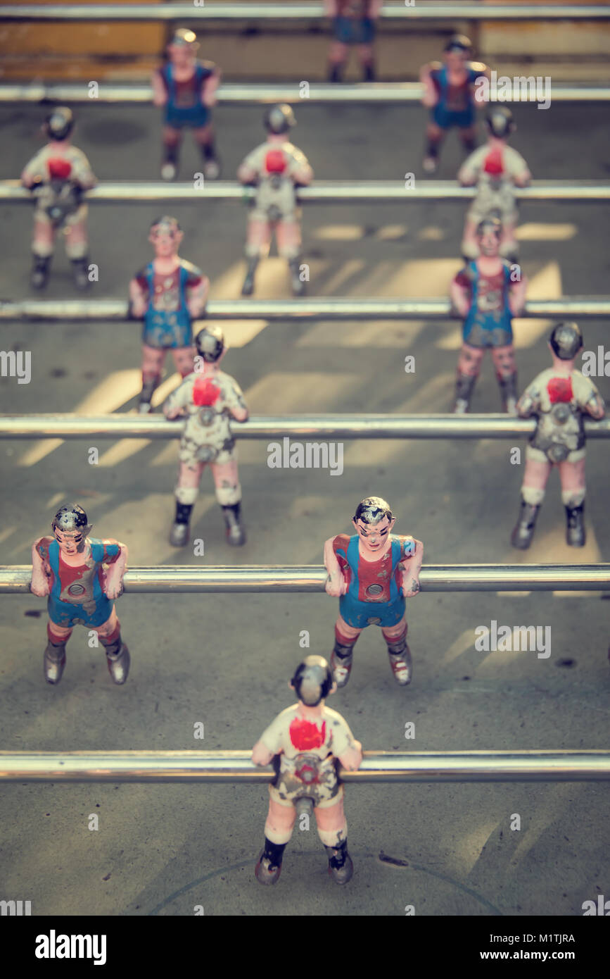 Baby foot, baby-foot, vieille style vintage Banque D'Images