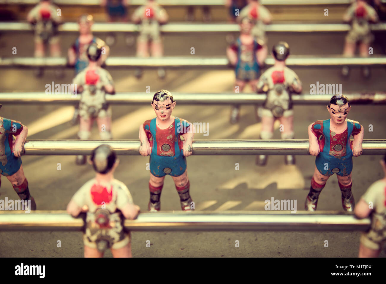 Baby foot, baby-foot, vieille style vintage Banque D'Images