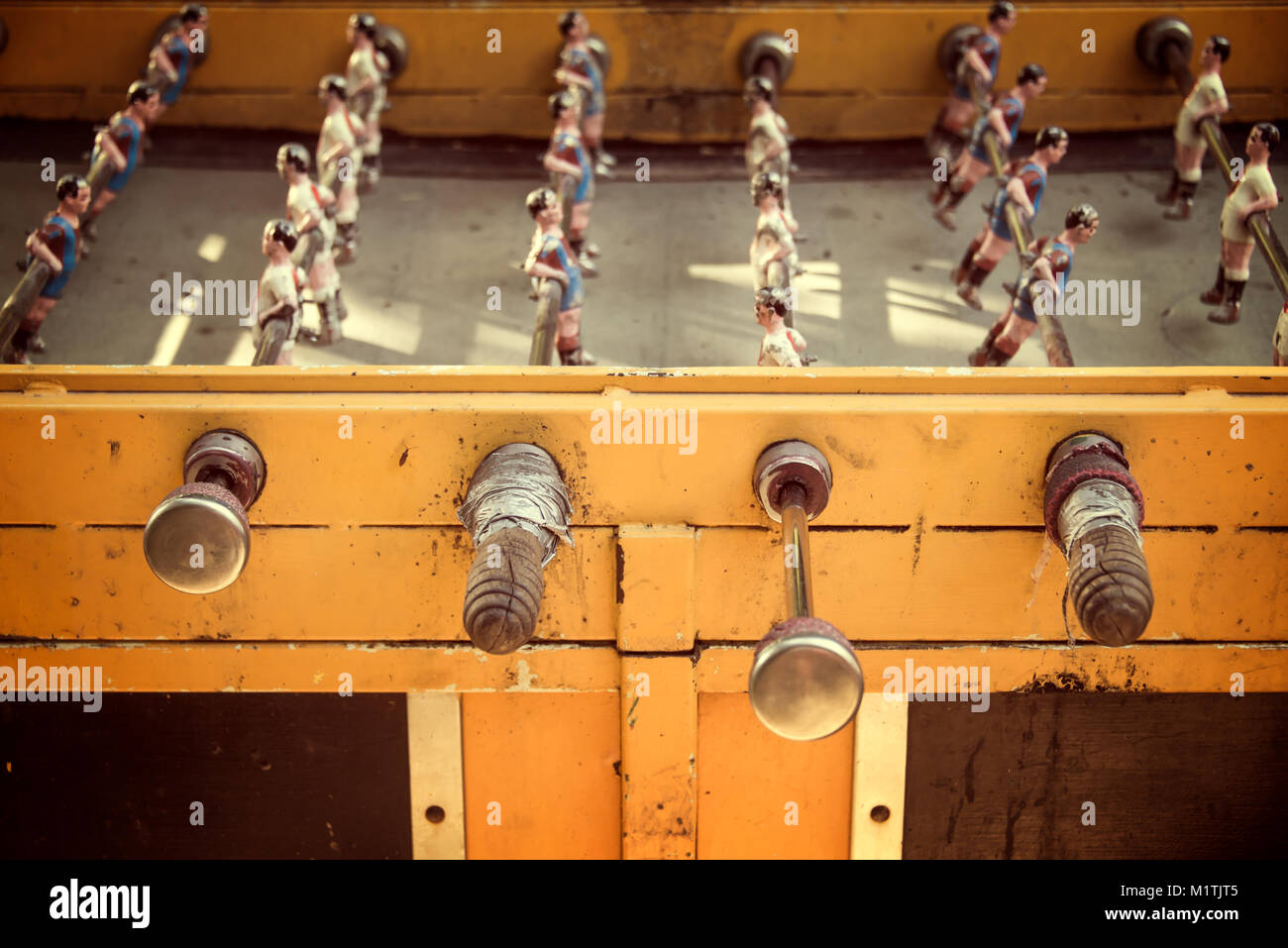 Baby foot, baby-foot, vieille style vintage Banque D'Images