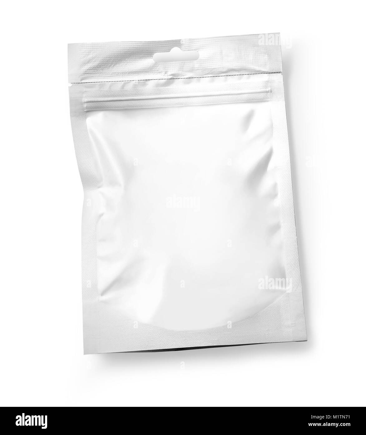 Vue de dessus du papier d'emballage pochette vide isolé sur blanc avec clipping path Banque D'Images