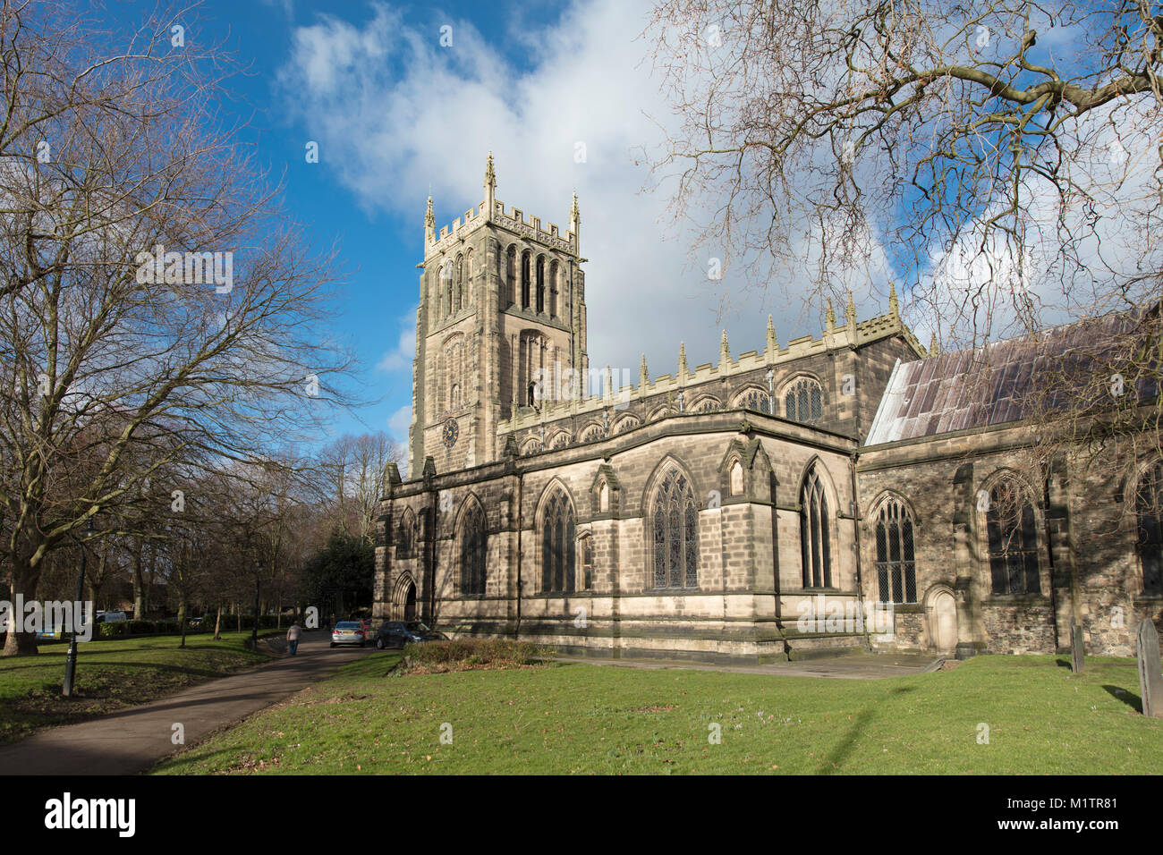 L'extérieur de tous les saints de l'église paroissiale, Loughborough, Leicestershire, UK - 1er février 2018 Banque D'Images