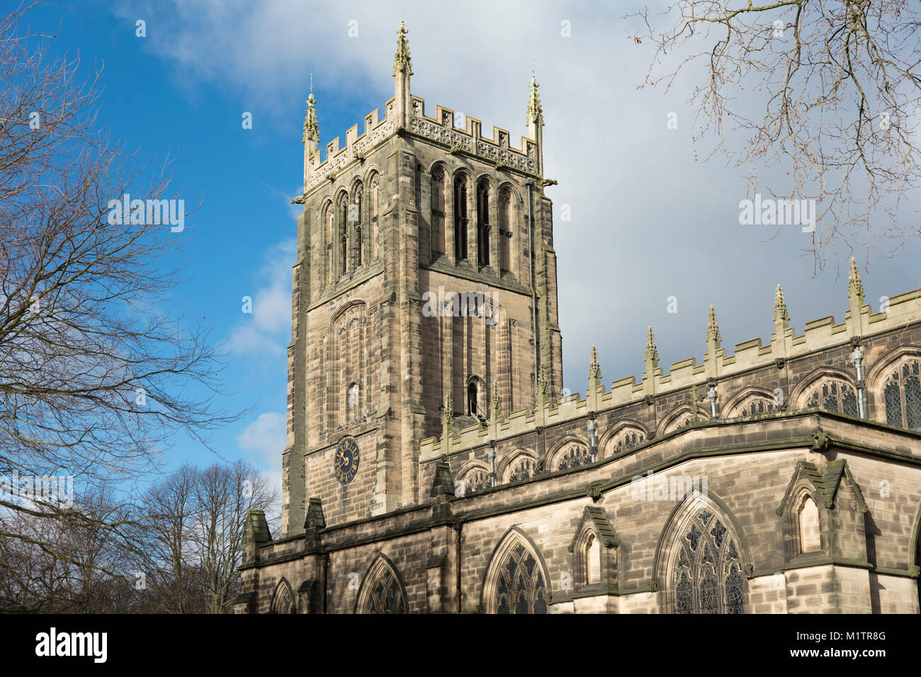 L'extérieur de tous les saints de l'église paroissiale, Loughborough, Leicestershire, UK - 1er février 2018 Banque D'Images
