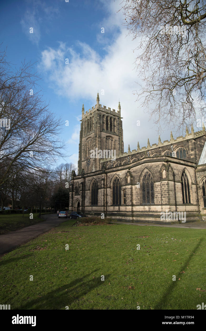 L'extérieur de tous les saints de l'église paroissiale, Loughborough, Leicestershire, UK - 1er février 2018 Banque D'Images