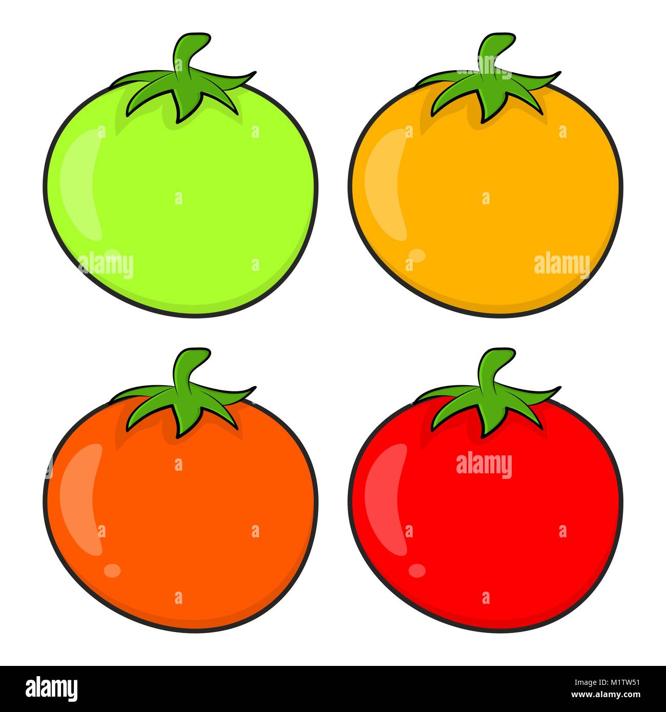 Cartoon jeu tomate toute simple isolé sur fond blanc Illustration de Vecteur