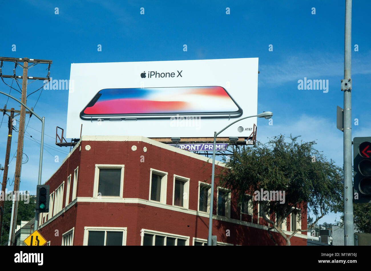 Je téléphone X billboard at Santa Monica et Doheney Blvd. de West Hollywood, LosAngeles, CA Banque D'Images