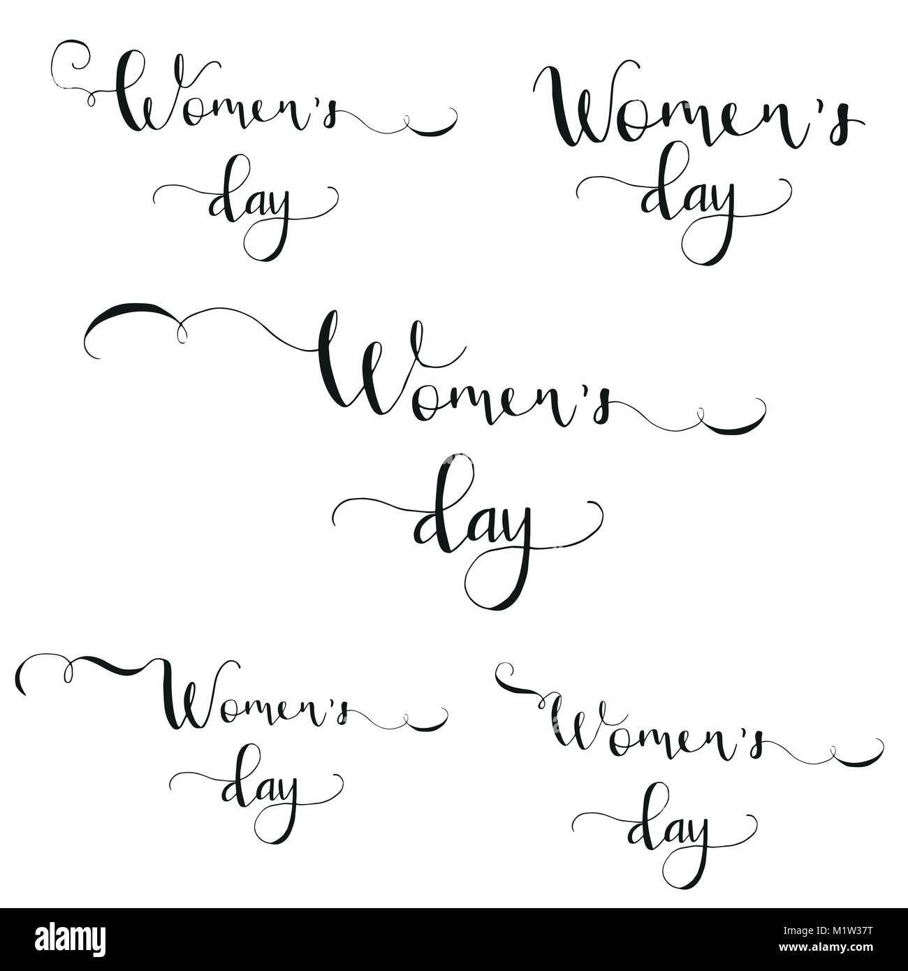 Carte de souhaits - Happy International Women's Day. 8 mars vacances d'arrière-plan avec le lettrage. Design tendance modèle pour partie circulaire ou une bannière. Je vecteur Illustration de Vecteur