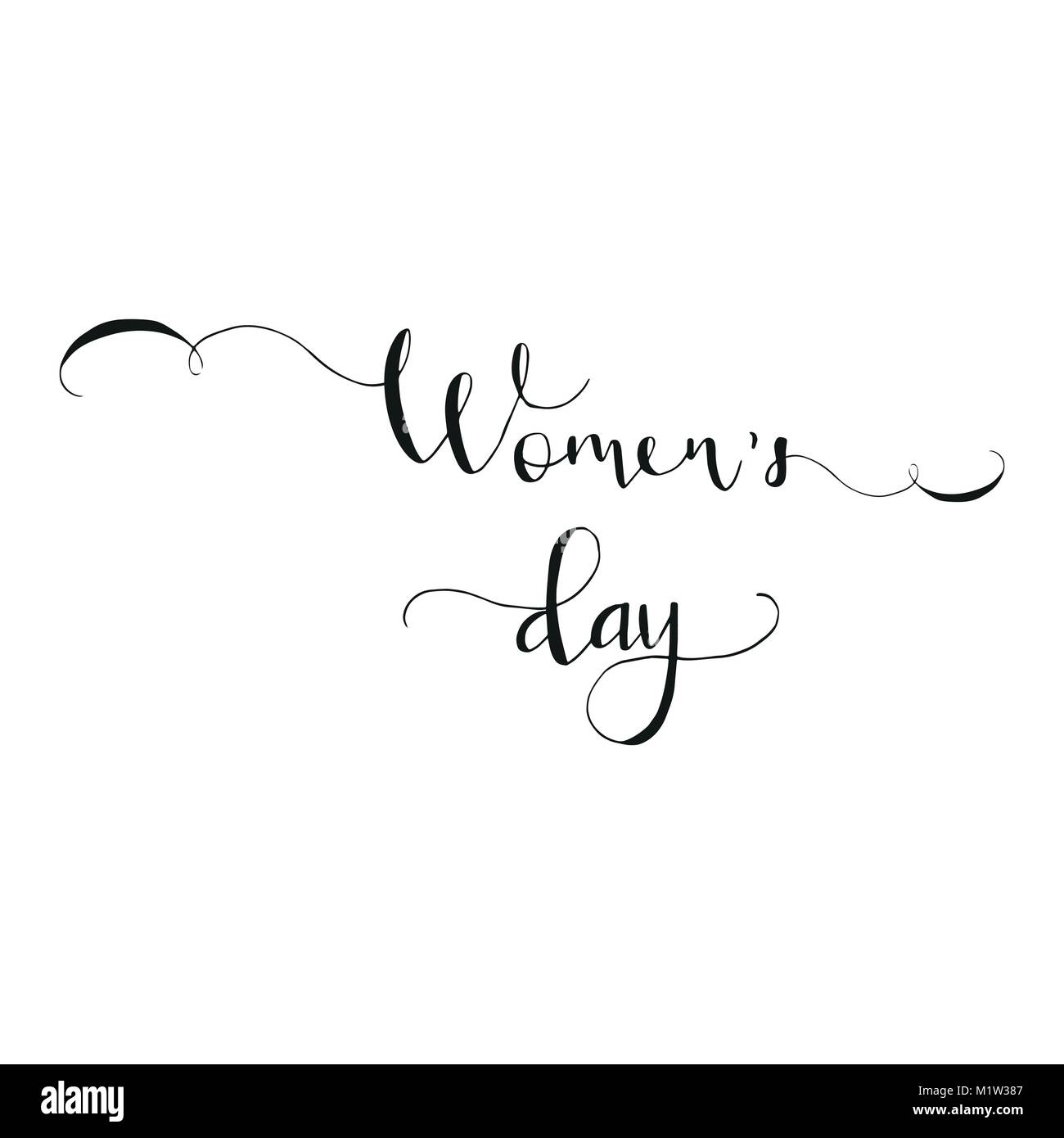 Carte de souhaits - Happy International Women's Day. 8 mars vacances d'arrière-plan avec le lettrage. Design tendance modèle pour partie circulaire ou une bannière. Je vecteur Illustration de Vecteur