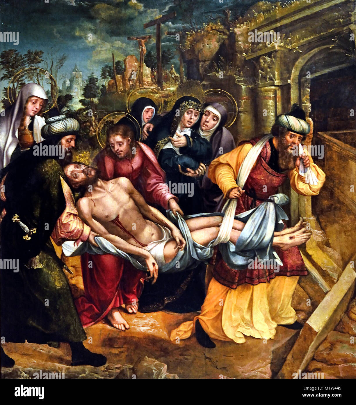L'Enterrement du Christ 1539-41 Retable de Santos o novo ( monastère de Santo o novo ) 1540-1545 Gregrorio de Lopes 1513-1550 16e siècle, le Portugal, le portugais ( détail ) détail Banque D'Images