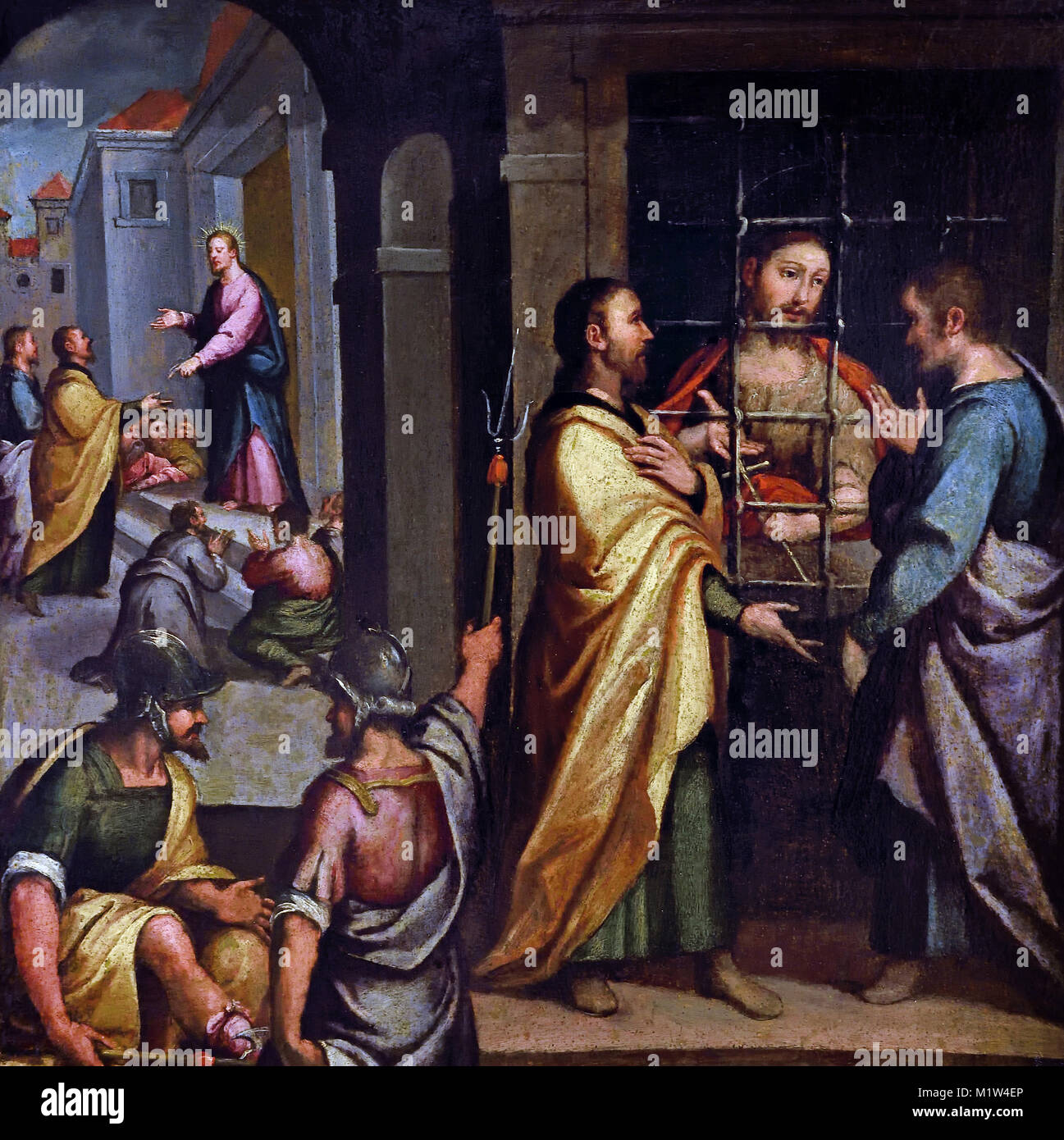 St Jean le Baptiste en prison 1600-1525 Simão Rodrigues 1560-1629 16e siècle, Portugais, Portugal Banque D'Images St Jean le Baptiste en prison 1600-1525 Simão Rodrigues 1560-1629 16e siècle, Portugais, Portugal Banque D'Images