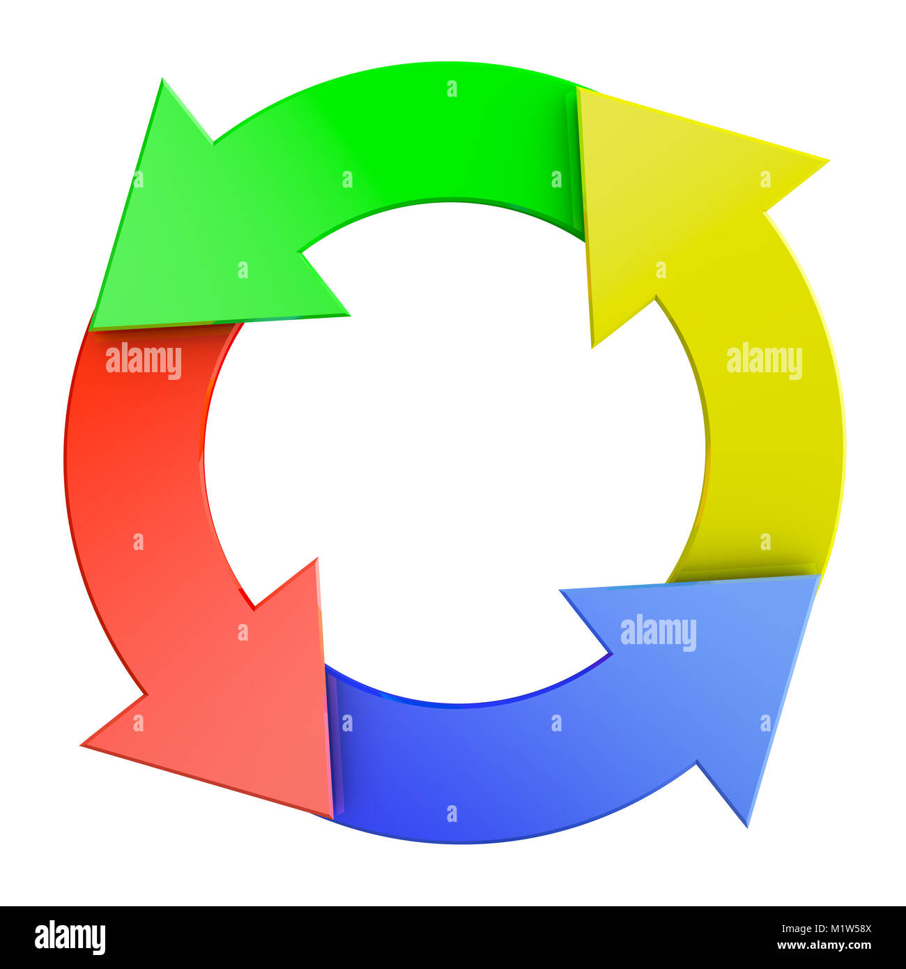 Cycle de gestion sur un fond blanc. Le rendu 3d. Banque D'Images