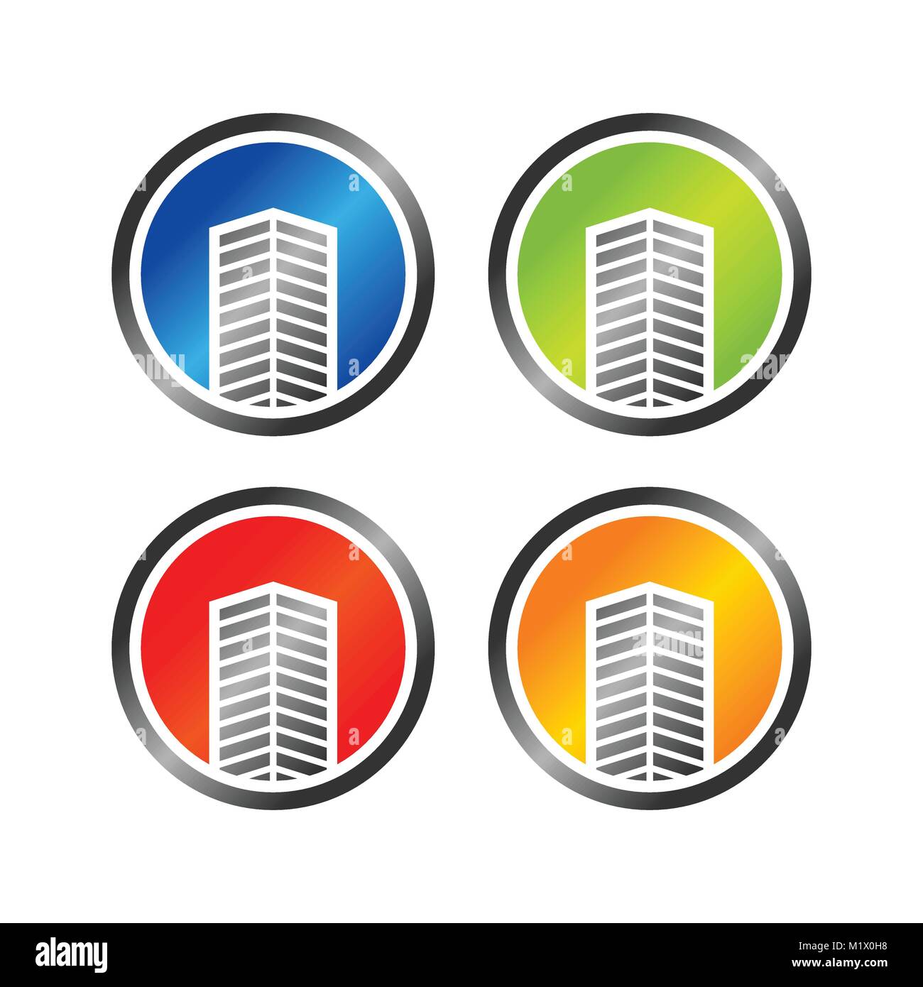 Bâtiment commercial symbole abstrait icônes graphique vectoriel Logo Design Illustration de Vecteur
