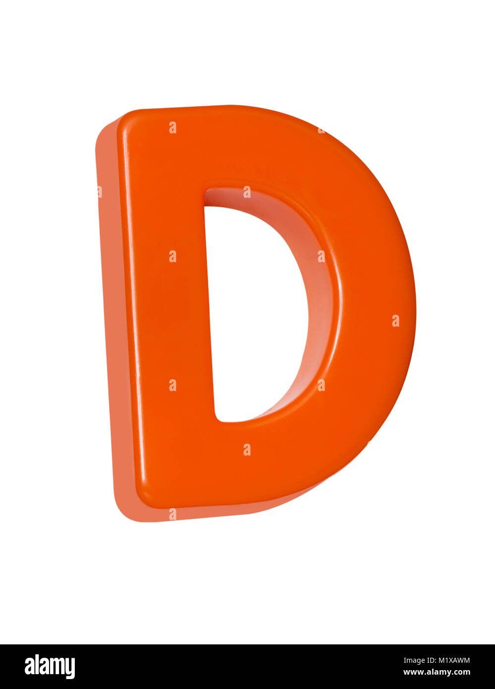 Découper une photo d'un plastique orange lettre 'D' Banque D'Images