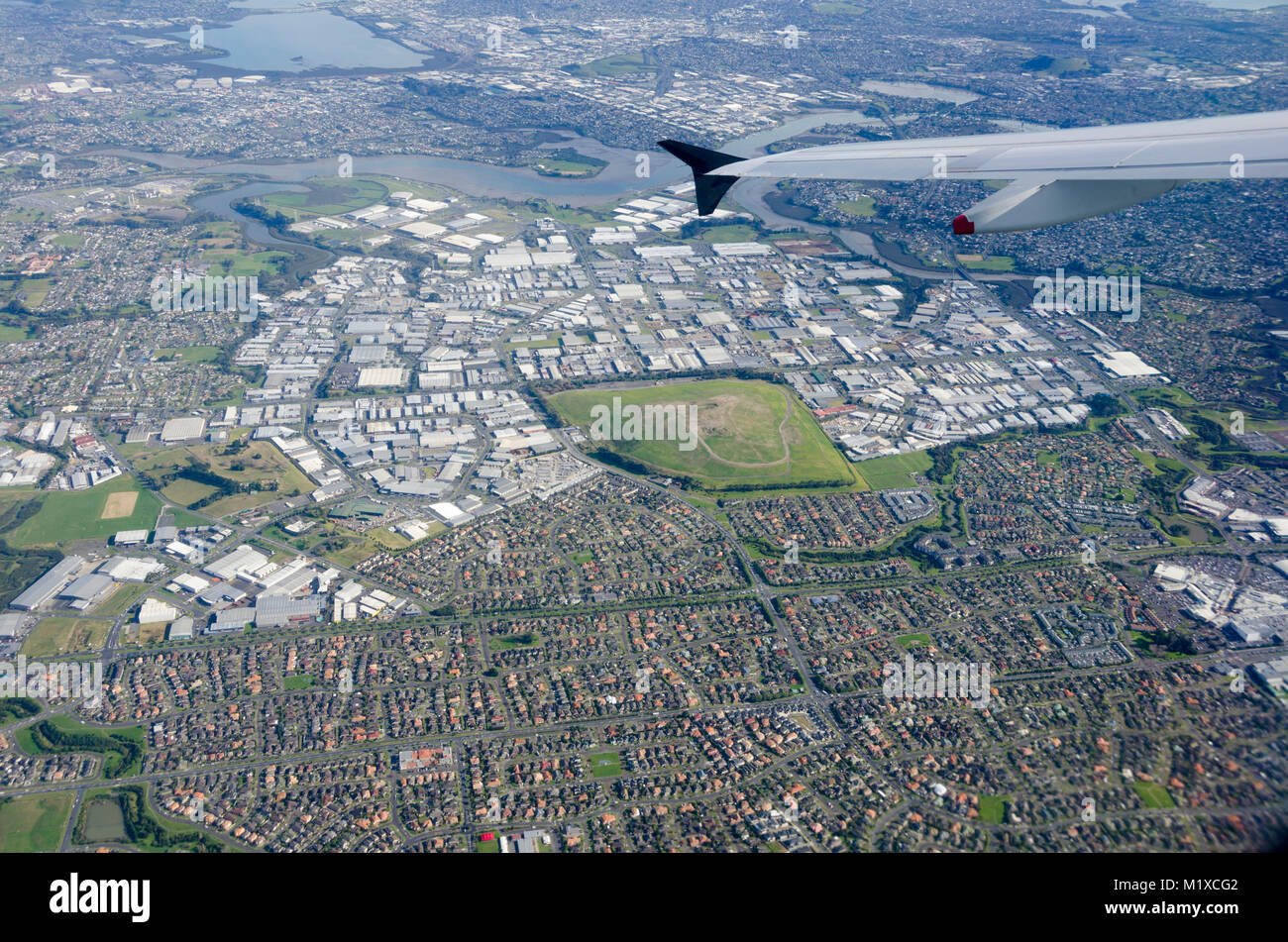 Vue aérienne de East Tamaki, Auckland, Nouvelle-Zélande Banque D'Images